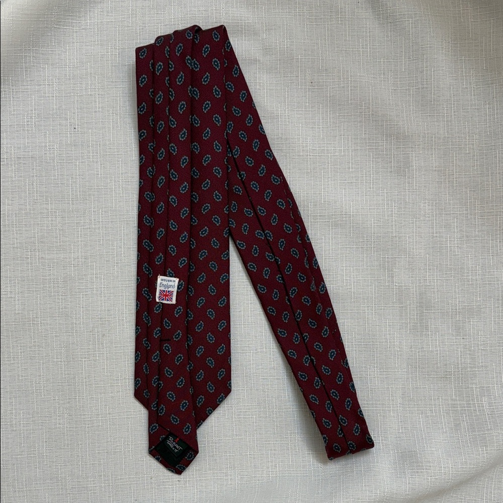 Vintage Robert Talbott Burgundy Patterned Tie - image 1